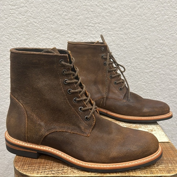 Nisolo All Weather Andres Men’s Waxed Brown Leather Boots Size 8.5 - Picture 2 of 8